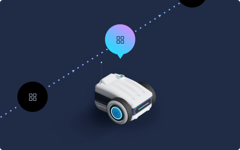 illustration of robot and Formant's ability to configure robot application settings remotely