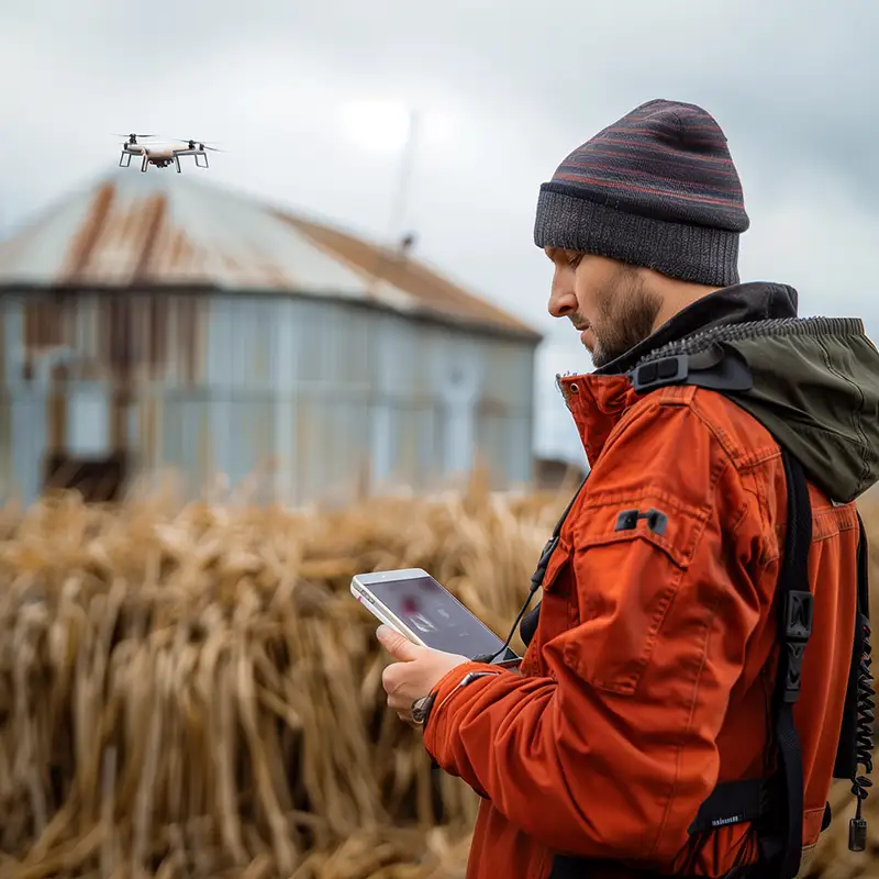 farmer with remote AI